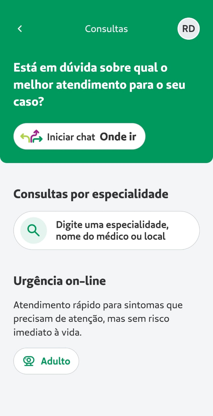 App Unimed-BH — Consultas
